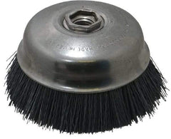 Osborn - 4" Diam, 5/8-11 Threaded Arbor Straight Wire Silicon Carbide Cup Brush - Extra Fine Grade, 1-1/2" Trim Length, 6,000 Max RPM - Top Tool & Supply