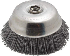 Osborn - 6" Diam, 5/8-11 Threaded Arbor Straight Wire Silicon Carbide Cup Brush - Medium Grade, 1-1/2" Trim Length, 6,000 Max RPM - Top Tool & Supply