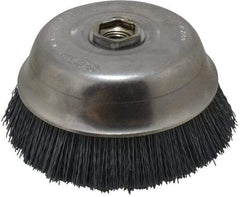 Osborn - 6" Diam, 5/8-11 Threaded Arbor Straight Wire Silicon Carbide Cup Brush - Extra Fine Grade, 1-1/2" Trim Length, 6,000 Max RPM - Top Tool & Supply