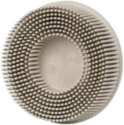 3M - 3" 120 Grit Ceramic Tapered Disc Brush - Fine Grade, Type R Quick Change Connector, 5/8" Trim Length - Top Tool & Supply