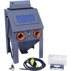 Econoline - 19" Wide x 33" High x 17" Deep Sand Blasting Cabinet - Suction Feed, 12" CFM at 80 PSI, 16" Working Height x 18 Working Width x 16" Working Depth, 18" Opening Length x 12" Wide Opening - Top Tool & Supply