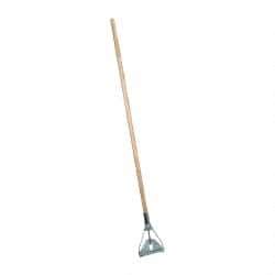 Rubbermaid - 60" Wood Quick Connect Mop Handle - 15/16" Handle Diam, Steel Connector, Use with Wet Mops - Top Tool & Supply