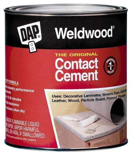 DAP - 1 Gal Can Tan Contact Adhesive - 15 min Working Time, Bonds to Cardboard, Concrete, Metal, Paper, Particle Board, Rubber & Wood - Top Tool & Supply