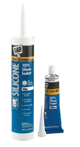 DAP - 2.8 oz Tube White RTV Silicone Joint Sealant - Top Tool & Supply