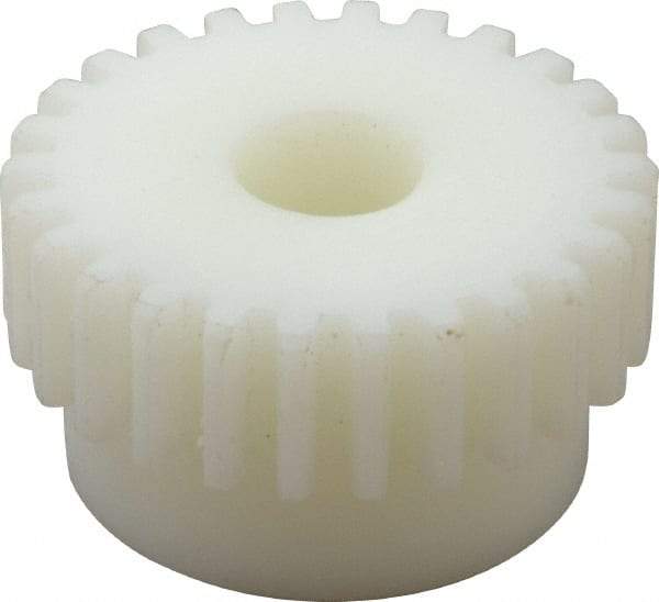 Poly Hi Solidur - 16 Pitch, 1-5/8" Pitch Diam, 1-3/4" OD, 26 Tooth Spur Gear - 1/2" Face Width, 1/2" Bore Diam, 1-7/16" Hub Diam, 14.5° Pressure Angle, Nylon - Top Tool & Supply