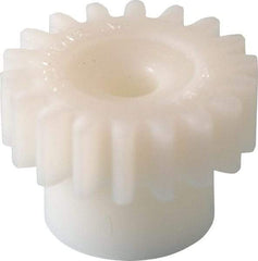 Poly Hi Solidur - 24 Pitch, 3/4" Pitch Diam, 0.833" OD, 18 Tooth Spur Gear - 1/4" Face Width, 3/16" Bore Diam, 35/64" Hub Diam, 20° Pressure Angle, Acetal - Top Tool & Supply