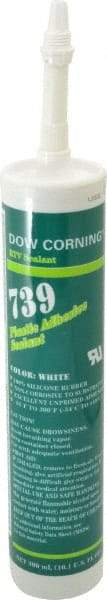 Dow Corning - 10.1 oz Cartridge White RTV Silicone Joint Sealant - -49 to 392°F Operating Temp, 75 min Tack Free Dry Time, 24 to 72 hr Full Cure Time, Series 739 - Top Tool & Supply