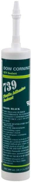 Dow Corning - 10.1 oz Cartridge Black RTV Silicone Joint Sealant - -49 to 392°F Operating Temp, 75 min Tack Free Dry Time, 24 to 72 hr Full Cure Time, Series 739 - Top Tool & Supply