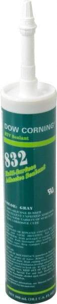 Dow Corning - 10.1 oz Cartridge Gray RTV Silicone Joint Sealant - -67 to 300°F Operating Temp, 90 min Tack Free Dry Time, Series 832 - Top Tool & Supply