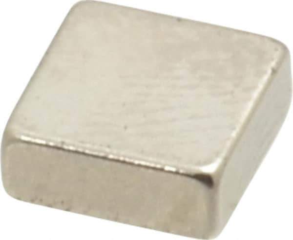 Eclipse - 2.2 Lb Max Holding Capacity Neodymium Rare Earth Block Magnet - 1/4" Long x 1/4" Wide x 0.1" High, 248°F Max Operating Temp - Top Tool & Supply