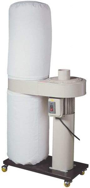 Value Collection - 115/230 Volt (Pre-Wired 230) Portable Dust Collector - 51" Long x 22" Deep x 79" High, (1) 5 & (2) 4" Connection Diam, 1,224 CFM Air Flow, 7.82" Static Pressure Water Level - Top Tool & Supply