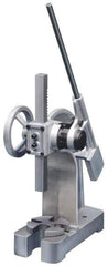 Interstate - 1-7/8" Ram, 5-15/16" Throat Depth, 2 Ton Manual Arbor Press - 8-1/2" Max Work Height x 11-7/8" Max Work Width, Ratchet Leverage, 25:1 Leverage Ratio, 6-1/4" Base Width x 15-3/4" Base Depth - Top Tool & Supply