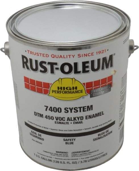 Rust-Oleum - 1 Gal Safety Blue Gloss Finish Industrial Enamel Paint - Interior/Exterior, Direct to Metal, <450 gL VOC Compliance - Top Tool & Supply