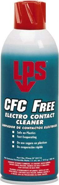 LPS - 11 Ounce Aerosol Contact Cleaner - 0°F Flash Point, Flammable, Food Grade, Plastic Safe - Top Tool & Supply