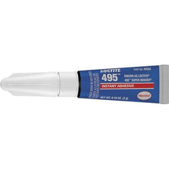 Loctite - 0.11 oz Tube Clear Instant Adhesive - Series 495, 20 sec Fixture Time, 24 hr Full Cure Time, Bonds to Metal, Plastic & Rubber - Top Tool & Supply