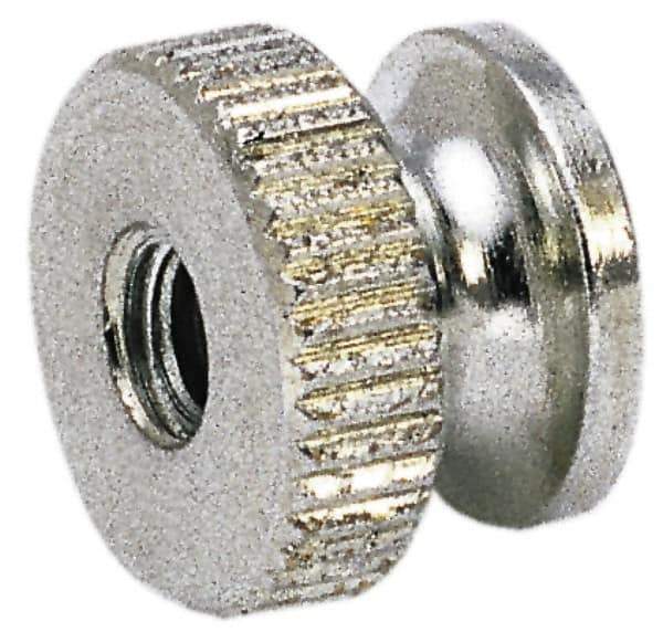 Electro Hardware - 5/16-18" UNC Thread, Uncoated, Grade 302, 303 Stainless Steel Round Knurled Thumb Nut - 13/32" Overall Height, 5/8" Head Diam - Top Tool & Supply