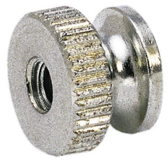 Electro Hardware - 3/8-16" UNC Thread, Uncoated, Grade 302, 303 Stainless Steel Round Knurled Thumb Nut - 15/32" Overall Height, 3/4" Head Diam - Top Tool & Supply