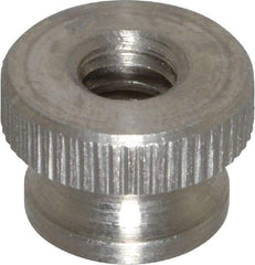 Electro Hardware - 1/4-20" UNC Thread, Uncoated, Grade 302, 303 Stainless Steel Round Knurled Thumb Nut - 3/8" Overall Height, 9/16" Head Diam - Top Tool & Supply