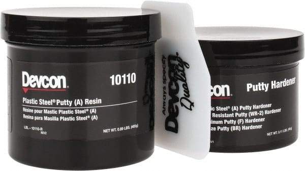 Devcon - 1 Lb Pail Two Part Epoxy - 45 min Working Time, Series Plastic Steel - Top Tool & Supply