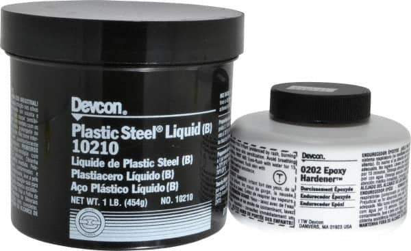 Devcon - 1 Lb Pail Two Part Epoxy - 45 min Working Time, Series Plastic Steel - Top Tool & Supply