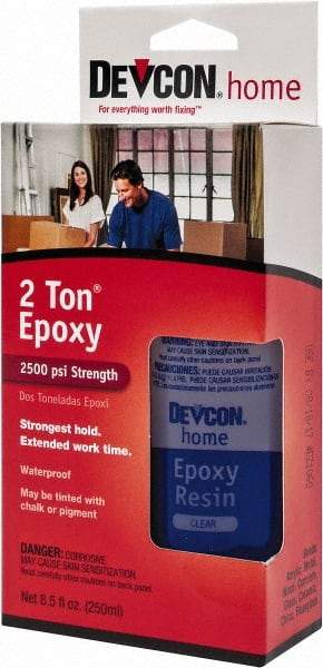 Devcon - 4.5 oz Bottle Two Part Epoxy - 30 min Working Time, Series 2 Ton - Top Tool & Supply