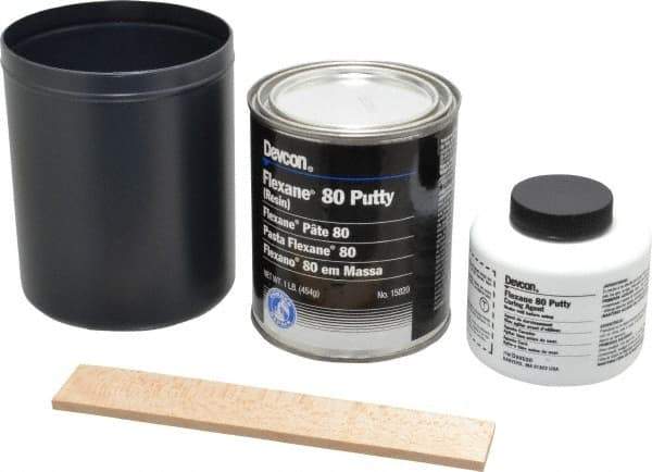 Devcon - 1 Lb Kit Black Urethane Putty - 120°F (Wet), 180°F (Dry) Max Operating Temp, 15 min Tack Free Dry Time - Top Tool & Supply