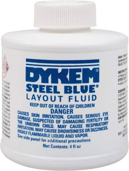 Dykem - Blue Layout Fluid - 4 Ounce Brush Top Can - Top Tool & Supply