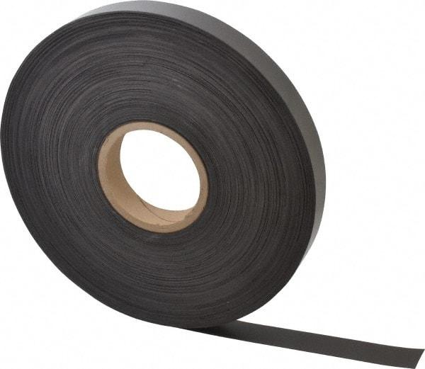 Mag-Mate - 200' Long x 1" Wide x 1/32" Thick Flexible Magnetic Strip - 8 Lb Max Pull Force, 4 Linear Ft/Lb Magnetic Pull Force, Plain Back - Top Tool & Supply