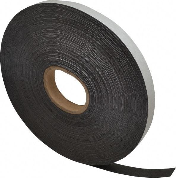 Mag-Mate - 200' Long x 1" Wide x 1/32" Thick Flexible Magnetic Strip - 8 Lb Max Pull Force, 4 Linear Ft/Lb Magnetic Pull Force, Adhesive Back - Top Tool & Supply