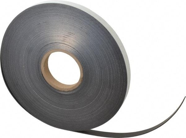 Mag-Mate - 100' Long x 3/4" Wide x 1/16" Thick Flexible Magnetic Strip - 10 Lb Max Pull Force, 5 Linear Ft/Lb Magnetic Pull Force, Adhesive Back - Top Tool & Supply