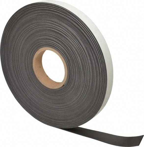 Mag-Mate - 100' Long x 1" Wide x 1/16" Thick Flexible Magnetic Strip - 12 Lb Max Pull Force, 6 Linear Ft/Lb Magnetic Pull Force, Adhesive Back - Top Tool & Supply