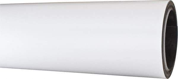 Mag-Mate - 25' Long x 24-3/8" Wide x 1/32" Thick Flexible Magnetic Sheet - 85 Lb Max Pull Force, 196 Linear Ft/Lb Magnetic Pull Force, Plain Back, White - Top Tool & Supply