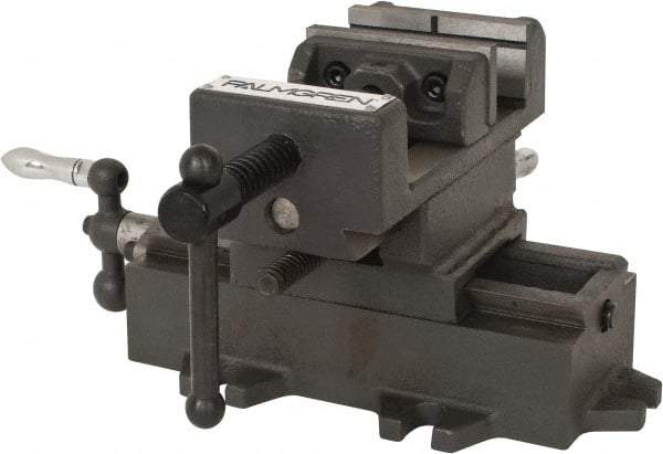 Palmgren - 3" Jaw Opening Capacity x 1-3/8" Throat Depth, Horizontal Drill Press Vise - 3" Wide Jaw, Cross Slide Base, Standard Speed, 5-1/2" OAL x 5-5/8" Overall Height - Top Tool & Supply