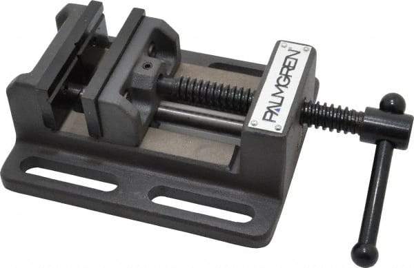 Palmgren - 3" Jaw Opening Capacity x 1-1/8" Throat Depth, Horizontal Drill Press Vise - 3" Wide Jaw, Stationary Base, Standard Speed, 6-1/2" OAL x 2-7/16" Overall Height - Top Tool & Supply