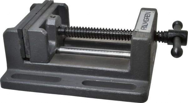 Palmgren - 4" Jaw Opening Capacity x 1-3/4" Throat Depth, Horizontal Drill Press Vise - 4" Wide Jaw, Stationary Base, Standard Speed, 7-1/2" OAL x 2-7/8" Overall Height - Top Tool & Supply