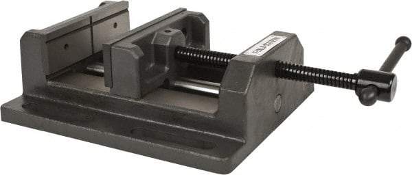 Palmgren - 6" Jaw Opening Capacity x 2" Throat Depth, Horizontal Drill Press Vise - 6" Wide Jaw, Stationary Base, Standard Speed, 11" OAL x 3-9/16" Overall Height - Top Tool & Supply