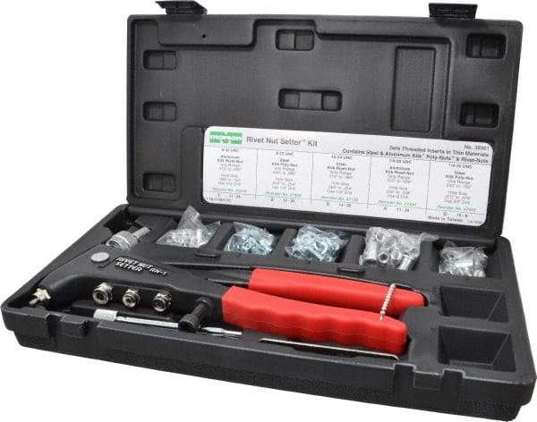 Value Collection - 104 Piece Steel Manual Rivet Nut Tool Kit - #6-32, #10-24" Thread - Top Tool & Supply