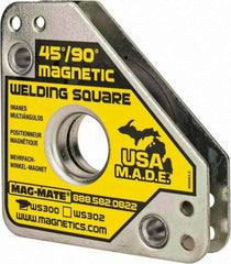 Mag-Mate - 3-3/4" Wide x 3/4" Deep x 3-3/4" High, Rare Earth Magnetic Welding & Fabrication Square - 60 Lb Average Pull Force - Top Tool & Supply