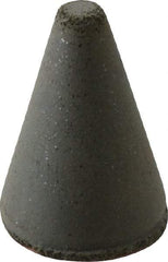 Cratex - 7/8" Max Diam x 1-1/4" Long, Taper, Rubberized Point - Coarse Grade, Silicon Carbide, 1/4" Arbor Hole, Unmounted - Top Tool & Supply