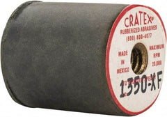 Cratex - 7/8" Max Diam x 1" Long, Cylinder, Rubberized Point - Very Fine Grade, Silicon Carbide, 1/4" Arbor Hole, Unmounted - Top Tool & Supply