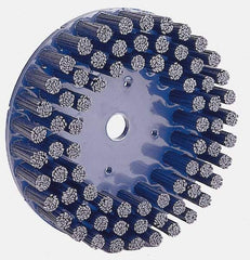 Weiler - 8" 120 Grit Silicon Carbide Crimped Disc Brush - Fine Grade, Plain Hole Connector, 1-1/2" Trim Length, 7/8" Arbor Hole - Top Tool & Supply