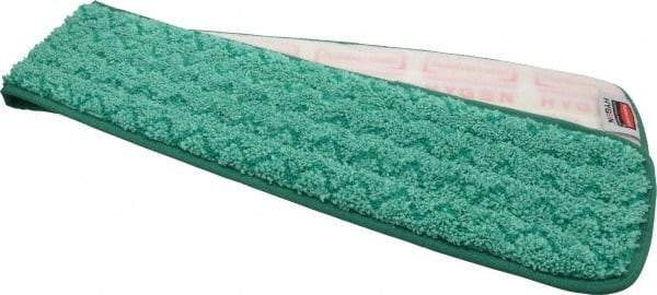 Rubbermaid - 36-1/2" Long x 5-1/2" Wide Microfiber Dust Mop Pad - Hook & Loop, Green - Top Tool & Supply