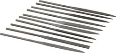 Value Collection - 10 Piece Swiss Pattern File Set - 6-1/4" Long, 2 Coarseness, Round Handle, Set Includes Barrette, Equalling, Half Round, Knife, Oval, Regular Pillar, Round, Square, Three Square, Warding - Top Tool & Supply