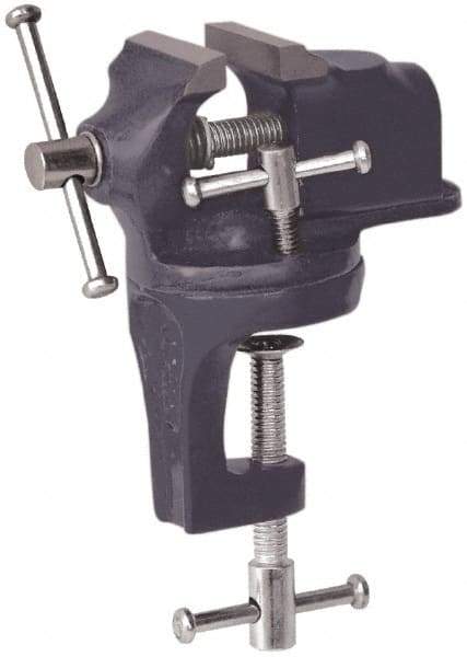 Value Collection - 2" Jaw Width x 1-1/4" Jaw Opening Capacity, 3/4" Throat Depth, Bench & Pipe Combination Vise - 7/16 to 5/8" Pipe Capacity, Swivel Base, Clamp-On Attachment, Cast Iron - Top Tool & Supply