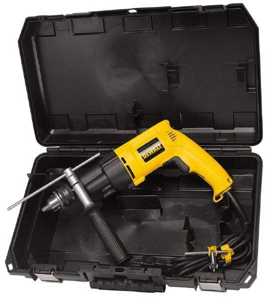 DeWALT - 1/2" Keyed Chuck Electric Hammer Drill - 0 to 46,000 BPM, 0 to 2,700 RPM, Reversible - Top Tool & Supply