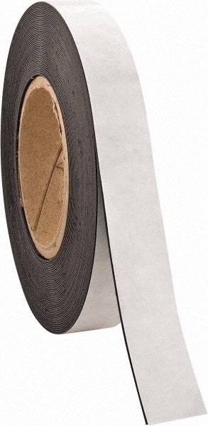 Made in USA - 50' Long x 1" Wide Flexible Magnetic Strip - 4 Lb Max Pull Force, Adhesive Back, Black - Top Tool & Supply