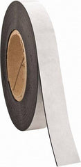 Made in USA - 50' Long x 1" Wide Flexible Magnetic Strip - 4 Lb Max Pull Force, Adhesive Back, Black - Top Tool & Supply