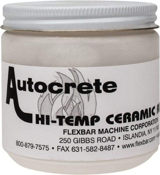 Flexbar - 1 Lb Jar White Ceramic Filler/Repair Caulk - 3000°F Max Operating Temp, 24 hr Full Cure Time - Top Tool & Supply