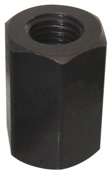 Value Collection - 3/4-10 UNC, 1-7/8" OAL Steel Standard Coupling Nut - Black Oxide Coated, 1-1/4" Width Across Flats - Top Tool & Supply