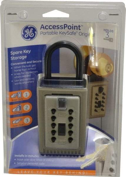 Supra - Push Button Combination, Portable Key Safe - Brass Finish - Top Tool & Supply